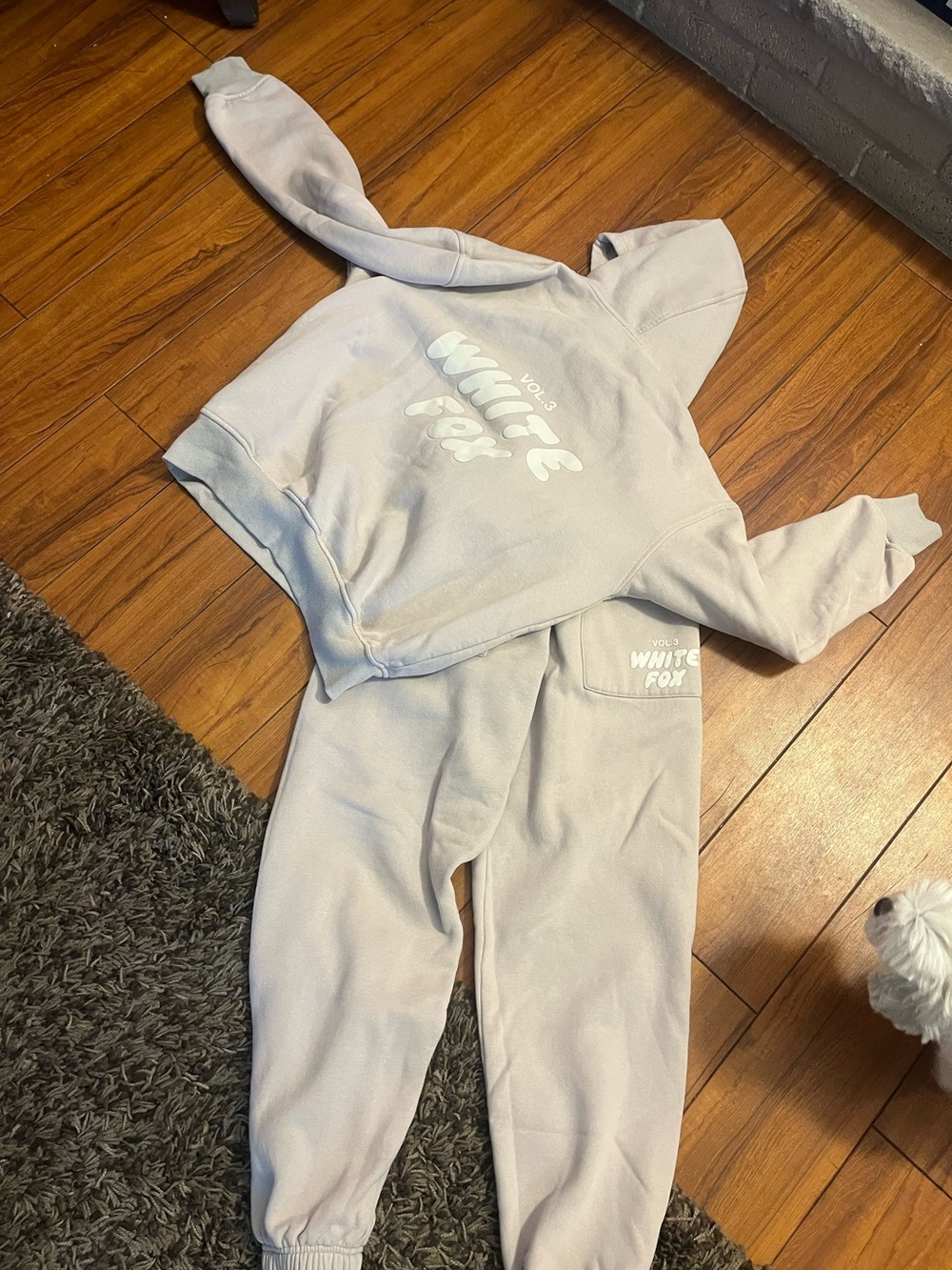 White Fox Cream Hoodie & Jogger Set